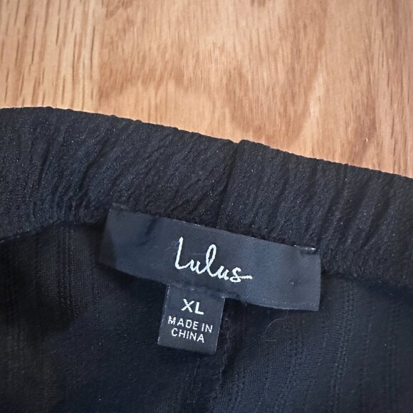 Lulus Black Textured Wrap Maxi Skirt Cinched Side Size XL - Picture 4 of 5